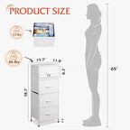WLIVE Dresser with 4 Drawers, Storage Tower, Organizer Unit, Fabric Dresser for Bedroom, Hallway, Entryway, Closets, Sturdy Steel Frame, Wood Top, Easy Pull Handle, White - color: White