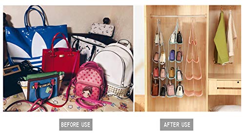 AARAINBOW 1 Pack Hanging Handbag Purse Organizer, Handbag Organizer with 8 Easy Access Pockets, Purses Holder Wardrobe Closet Space Saving Organizers, 41 L x 13.5W (B-Blue) - color: B-blue