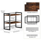 Office Desk Shelf Organizer, Wood Desktop Bookshelf Supplies Storage Rack, Shelf for Top of Desk and Dresser (Brown-2 Tier) - color: Brown