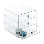iDesign 3-Drawer Stackable Makeup Organizer - Clear Plastic Drawers for Bathroom, Vanity, or Desk - color: Clear, style: Pack of 1