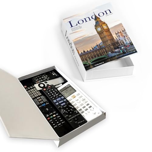 Decorative Storage Book Box – Hidden Storage for Remote Controls, Keys, and Small Items – Elegant Home Decor for Living Room, Bedroom, Coffee Table – Modern Style Faux Book Organizer (London) - style: London