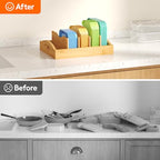 Lifewit Bamboo Lid Organizers for Inside Cabinet, Food Storage Container Lid Holder with 4 adjustable Inserts & 5 Sections, Kitchen Pantry organizer and storage, 10.6" X 8.3" - size: Medium(10.6" x 8.3")