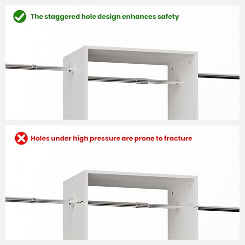 COSIEST Closet System, Closet Organizer with Drawers and Expandable Hanging Rods, Closet Organizer System, Walk-in Closet Wardrobe Clothes Rack, I Shaped