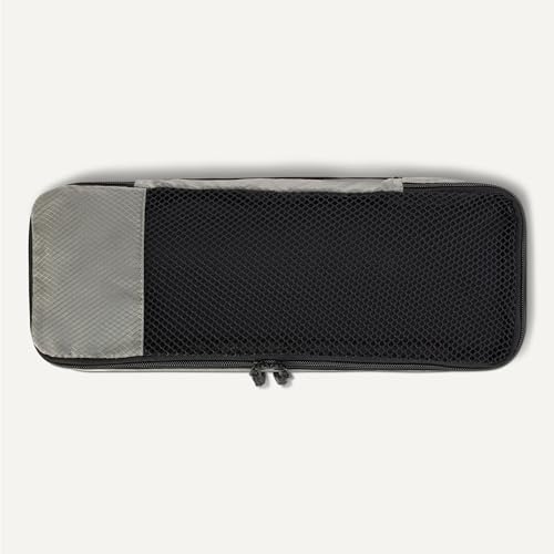 Amazon Essentials 4-Piece Slim Packing Cubes, Travel Accessories Set, Luggage Organizer, Suitcase Organizer with Double Zipper, Mesh Top, Space-Saving, Gray (Previously Amazon Basics) - color: Gray, size: 4 x Slim