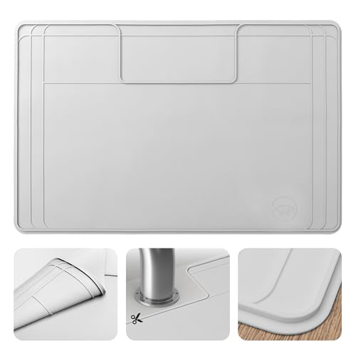 The Original Under Sink Mat - Silicone Waterproof mat, Trimmable, Easy to Clean, Kitchen cabinet liner, Under sink protector mats, Drip Tray with Lip - 31" x 22" or smaller - color: Gray, size: 31" x 22"