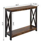 Convenience Concepts Oxford Console Table 39.5" - Sofa Table with Storage Shelf, Transitional Entryway Hall Table for Living Room and Bedroom, Display Foyer Table, Barnwood/Black - color: Barnwood/Black