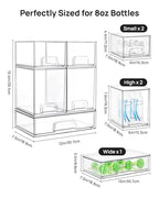 Vtopmart Stackable Storage Drawers Set of 5, Clear Plastic Organizer Bins for Baby Bottle, Beauty Supplies Storage, Ideal for Kichen Countertop, Vanity, Bathroom, Cabinet, Pantry Organization - style: 2 Small+2 High+1 Wide