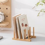 HBlife 2pcs Bamboo Dish Plate Bowl Cup Book Pot Lid Cutting Board Drying Rack Stand Drainer Storage Holder Organizer Kitchen Cabinet（Keep Dry） - color: Bamboo 4 Slots 2pcs