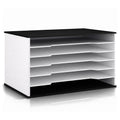 12x18 Construction Paper Organizer, 6-Tier Wooden Flat File for 11x17 & A3 Sheets | Large Durable wood composite organizer Paper Storage for Classroom, Office & Art Room | Black & White| - size: 6 tiers Black & White 20.25"W x 12.25"H x 13.25"D