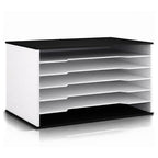 12x18 Construction Paper Organizer, 6-Tier Wooden Flat File for 11x17 & A3 Sheets | Large Durable wood composite organizer Paper Storage for Classroom, Office & Art Room | Black & White| - size: 6 tiers Black & White 20.25"W x 12.25"H x 13.25"D