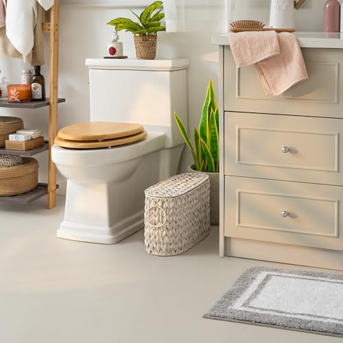 GRANNY SAYS Toilet Paper Storage Basket with Lid, Freestanding Toilet Paper Holder, Bathroom Organizers and Storage, Wicker Basket for Bathroom Storage, Butter Milk - color: Butter Milk, size: 15¾"L x 6½" Wx 10¼"H (with Lid)
