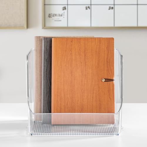 iDesign Linus Stacking Organizer Bins for Kitchen, Pantry, Office, Bathroom, Extra Large-Clear - size: Large
