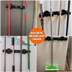 Magnetic Broom Holder Rack,Strong Magnetic Mount Mop Holder 4 Racks for Cleaning Tools,Non-slip Magnetic Tool Holder Broom Hooks for Camper Garage Kitchen - style: 4 Slot Magnetic Mop Holder