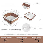 GIMWA Collapsible Wash Basin for Baby Bottles - 2.4 Gallons Portable Wash Bin for RV Camping Sink, Space-Saving Dish Tub (Mocha) - color: Mocha