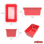 Storex Small Cubby Bins, Pack of 5, 12.2 x 7.8 x 5.1 Inches, Red (62415U05C) - color: Red, style: Bin Only