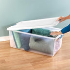 Sterilite 20-Pack Latching Box, Under Bed Storage Bins with Lids, Clear Plastic, 106 Quart - Heavy-Duty Organizing Containers for Closet, Bathroom, and Office - size: 106 Quart, style: 20 Pack