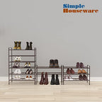 Simple Houseware 3-Tier Stackable Shoes Rack Storage Shelf, Bronze - color: Bronze, style: Wired Grid Panel
