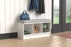 ClosetMaid 1631 Cubeicals 3-Cube Storage Bench, White with Gray Cushion - color: White With Gray Cushion
