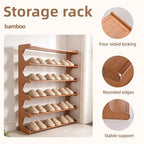 Shoe Rack,6 Tier Shoe Organizer Storage Shelf,Bamboo Narrow Shoe Closet,Small Space Shoe Rack,for Entryway Closet 26.77×7.48×32inch - size: 6 Tier-26.77" Wide