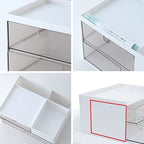 Desk Drawer Organizer, Desk Storage Box with 2 Drawers and 4 Compartments, Multifunctional Desk Accessories & Countertop Organizers for Office School Home (White） - size: 9*6.5*5inch - 6 Compartment