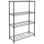 Amazon Basics 4-Shelf Adjustable Heavy Duty Steel Wire Rack Storage Shelving, Sturdy Garage Shelving, 350 lbs Capacity Per Shelf, Easy No-Tool Assembly, 36" x 14" x 54", Black | Heavy Duty, Adjustable, for Kitchen, Garage, Storage, Shelving Organizer - co