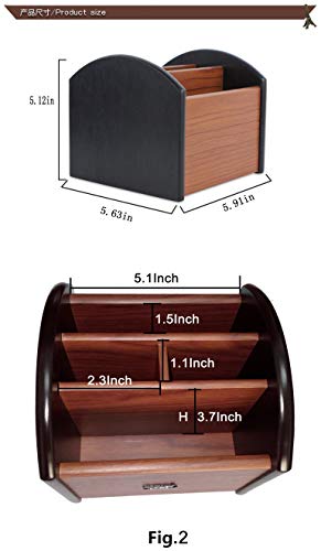 Rotating remote control holder, pen holder for desk,Wooden remote storage Organizer,TV remote control caddy@YCL872R Pen container