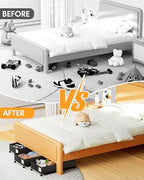 Under Bed Storage with Wheels,2Pack Underbed Shoe Storage Organizer,7.5-10.6 inchTall Adjustable Storage for Underbed with Lids,65L Extra large capacity for Clothes, Blankets,Shoes - size: 2pcs