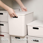 Yishyfier Plastic Storage Baskets With Lid Organizing Container Lidded Knit Storage Organizer Bins for Shelves Drawers Desktop Closet Playroom Classroom Office (4XL+2L, Light grey) - size: 4XL+2L