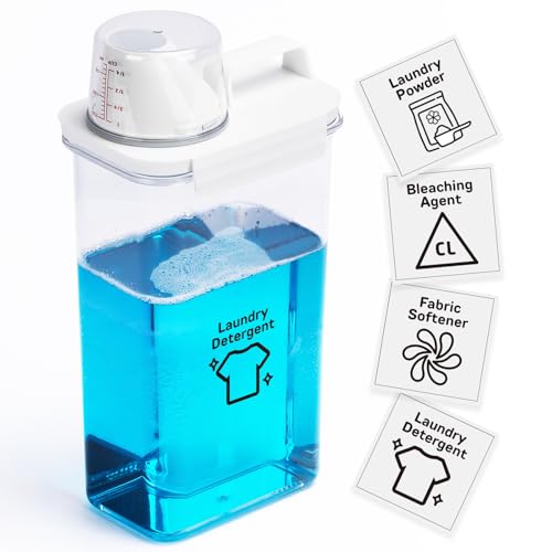 Laundry Detergent Dispenser-1 Pack, 78 oz Detergent Dispenser with 4 Removable Labels, Laundry Soap Dispenser for Laundry Room Organization and Storage, BPA Free & PET Plastic Clear - size: 78 Ounce (Pack of 1)