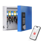 16-Key Key Lock Box Wall Mount – Smart Key Cabinet with App, Keypad, Bluetooth & WiFi Unlock (Sold Separately), Key Organizer for Home, Access Log Tracking Key Management for Small Office - size: 16 Keys (Smart）