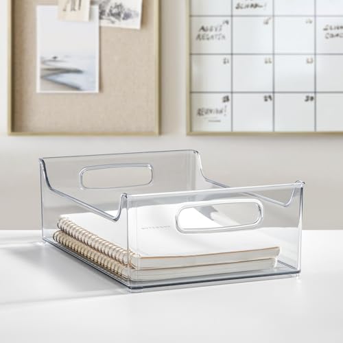 iDesign Stackable Clear Plastic Storage Bin, Kitchen Organizers for Fridge, Cabinet, or Pantry, 4-Pack - size: 14 x 10 x 5, style: Pack of 4