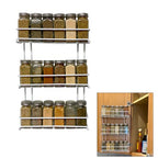 Evelots 3-Tier Spice Rack-Door/Wall Mounted-Sturdy Coated Metal-Up to 18 Bottles - size: 3-Tier, style: Door/Wall Mount