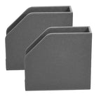 MobileVision Executive Grey Cloth Fabric Vertical File Holders - 2 Piece Combo - color: Grey Fabric