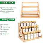 Spice Rack, Spice Organizer -3 Tier Bamboo Spice Racks, Solution for Spice Storage in Kitchens, Countertops，Storage Rooms and Other Places - size: Medium