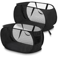 2 Pcs Mesh Popup Laundry Hampers, Opening Laundry Basket with Durable Handles, Breathable Dirty Clothes Hamper, Foldable Pop-up Mesh Hamper with a Small Side Pocket for Home, Laundring Room, Travel
