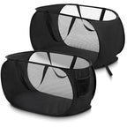 2 Pcs Mesh Popup Laundry Hampers, Opening Laundry Basket with Durable Handles, Breathable Dirty Clothes Hamper, Foldable Pop-up Mesh Hamper with a Small Side Pocket for Home, Laundring Room, Travel