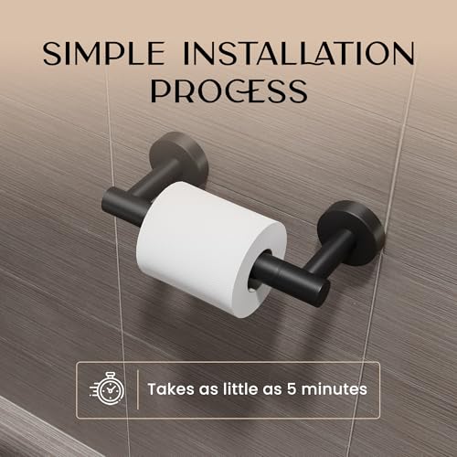 Day Moon™ - Toilet Paper Holder - Modern Roll Holder for Bathroom - 1 Pack - Wall Mount - Classic, Black - color: Matte Black, size: Classic 1 Pack