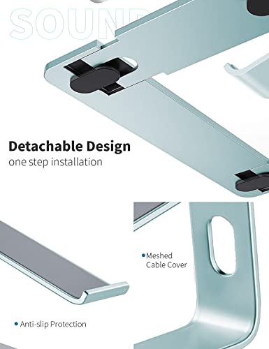 SOUNDANCE Laptop Stand, Aluminum Computer Riser, Ergonomic Laptops Elevator for Desk, Metal Holder Compatible with 10 to 15.6 Inches Notebook Computer, Aquamarine - color: G-Aquamarine, size: For 10 to 15.6 Inches Laptop