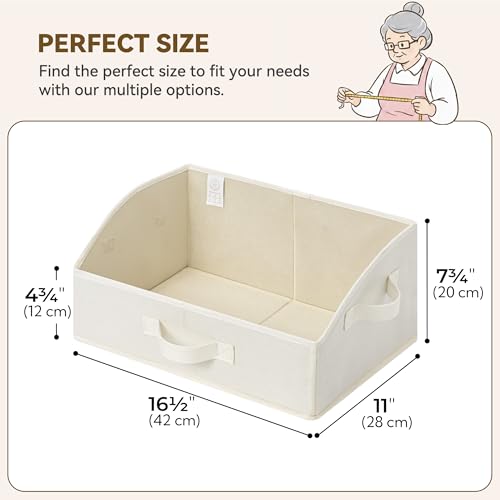 GRANNY SAYS Purse Organizer for Closet, Trapezoid Storage Bins, Closet Organizers and Storage, Decorative Storage Baskets for Shelves, Clothes, Toys, Towels, Pearl White, 3-Pack - color: Pearl White, size: 16½"L x 11"W x 7¾"H