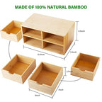 Charmewooden Bamboo Desk Organizer With Drawers Countertop Drawers Counter Storage Box Corner Desk Organizer for Home Office No Assembly Required (4 Drawers) - style: 4 Drawers