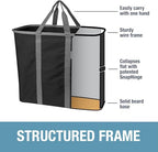 CleverMade Collapsible Laundry Caddy – Foldable Laundry Hamper & Tote, XXL 64L Pop-Up Laundry Basket with Handles, Space-Saving Laundry Organizer for Home & Travel, 2 Pack - Charcoal Gray - color: Charcoal Gray