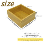 Bamboo Drawer Organizer 5.9x5.1x2.4 Inch | Rectangle Drawer Divider & Junk Drawer Tray for Makeup, Jewelry, Utensils & Office - size: 5.9"D x 5.1"W x 2.4"H