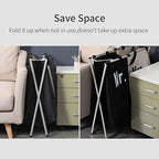 Nicesail Laundry Hamper 2 Section for Husband&Wife Parents or Couple, Clothes Basket Laundry Wedding Gift, Washing Storage Basket with Handle, Waterproof Bag Foldable Aluminum Frame Bathroom Bedroom - size: M 2 sections