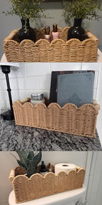 Toilet Paper Storage Basket for the Top of the Toilet Tank – A Decorative and Functional Organizer Toilet Basket Tank Topper, Ideal for Bathrooms, Living Rooms, or Bedroom Countertops