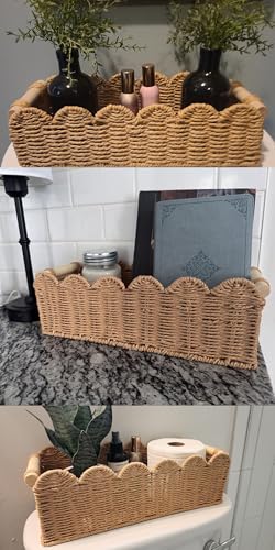 Toilet Paper Storage Basket for the Top of the Toilet Tank – A Decorative and Functional Organizer Toilet Basket Tank Topper, Ideal for Bathrooms, Living Rooms, or Bedroom Countertops