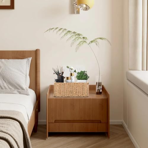 6 Pack Small Wicker Baskets, Wicker Woven Storage Basket Toilet Paper Baskets with Handles, Towel Basket for Home Organizing Shelves (Beige) - color: Beige