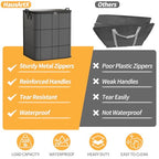 4 Pack Large Clothes Storage Bags, Comforter Storage organizers with lid, Clothing Storage Bins with Reinforced Handles, Sturdy Zippers, for Clothes & Bedding