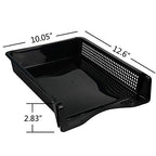 Stackable Paper Tray Set of 6, Black Plastic Letter Tray Basket