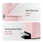 TrashAid Pink Bathroom Trash Can, 1.6 Gallon Stainless Steel Small Garbage Can with Lid, Step Pedal, Cute Wastebasket for Bathroom, Office, Bedroom, RV, Pink - color: Pink