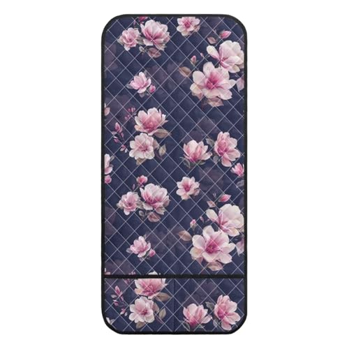 Purple Magnolia Print Sofa Arm Slipcover Non-Slip Diamond Pattern Armchair Slipcovers with 2 Pockets for Books Remotes, Stain Resistant Furniture Protectors Modern Home Decor - color: Purple Magnolia